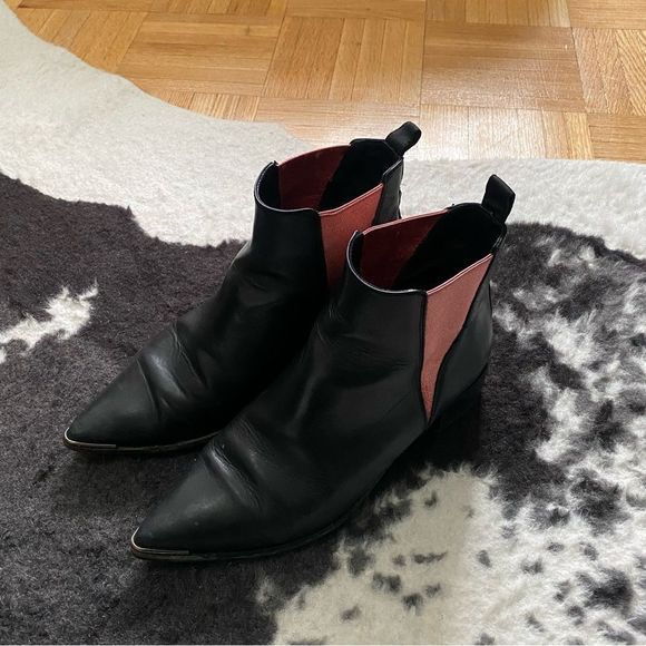 Acne Black and Pink Ankle Boots - Picture 2 of 8